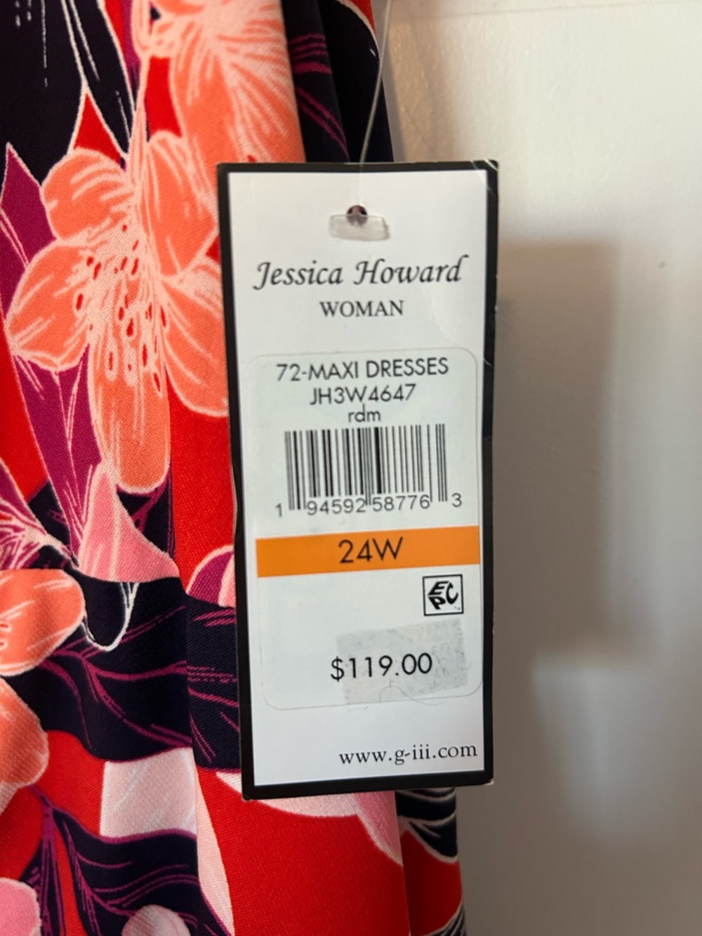 NWT Jessica Howard Size 24W Floral V-Neck Maxi Dress - Picture 5 of 8
